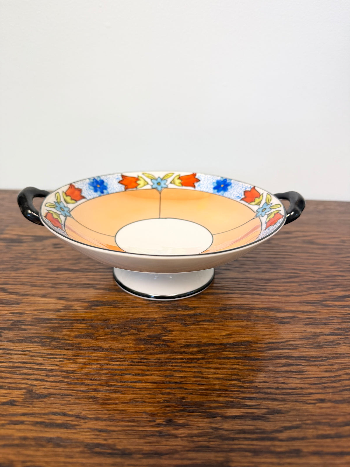 Vintage Noritake Lusterware Double Handled Serving Bowl with Floral Motif